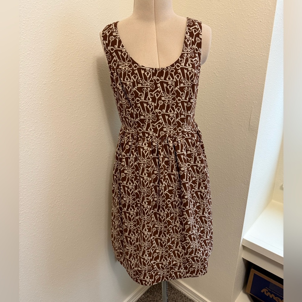Beautiful dress from Fossil, size XS, brown print, boho chic Style!